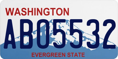 WA license plate ABO5532