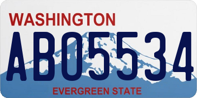 WA license plate ABO5534