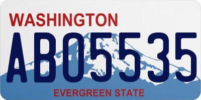 WA license plate ABO5535