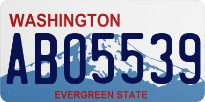 WA license plate ABO5539