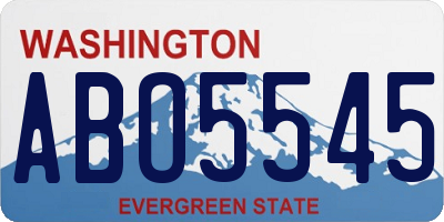 WA license plate ABO5545