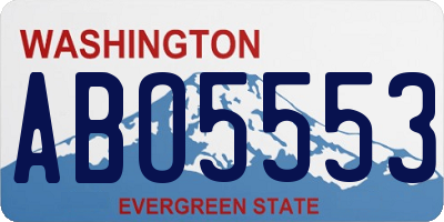 WA license plate ABO5553