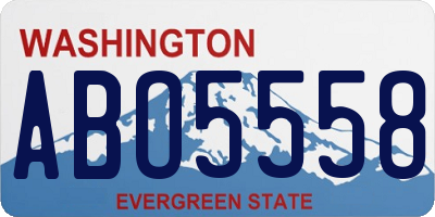 WA license plate ABO5558