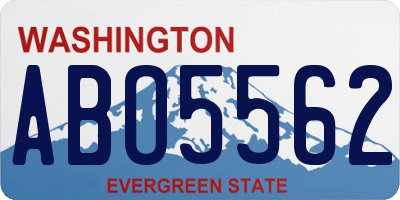 WA license plate ABO5562