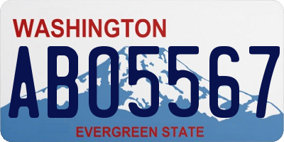 WA license plate ABO5567