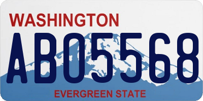 WA license plate ABO5568