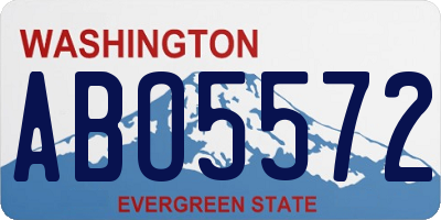 WA license plate ABO5572
