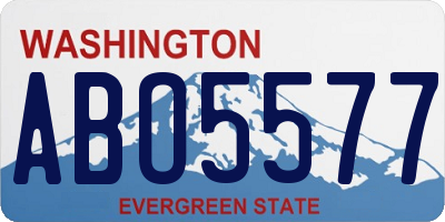 WA license plate ABO5577