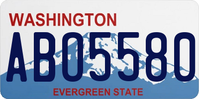 WA license plate ABO5580