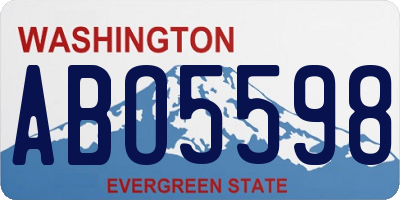 WA license plate ABO5598