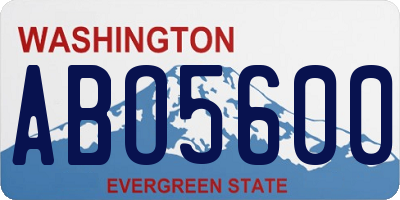 WA license plate ABO5600