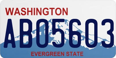 WA license plate ABO5603