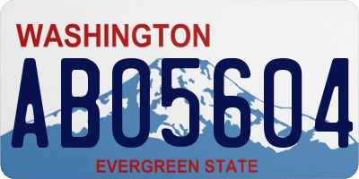 WA license plate ABO5604