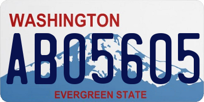 WA license plate ABO5605