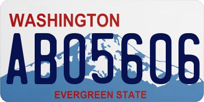 WA license plate ABO5606