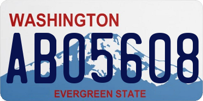 WA license plate ABO5608