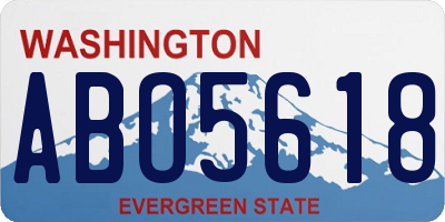 WA license plate ABO5618