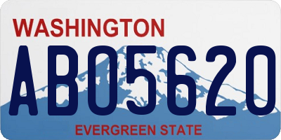 WA license plate ABO5620