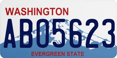 WA license plate ABO5623