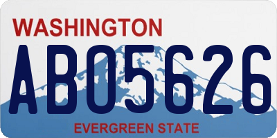 WA license plate ABO5626