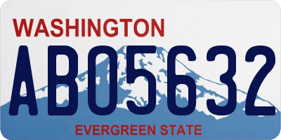 WA license plate ABO5632