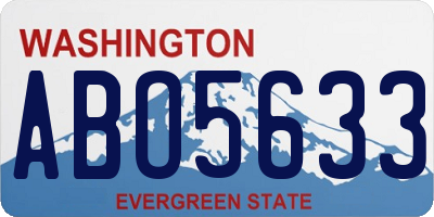 WA license plate ABO5633