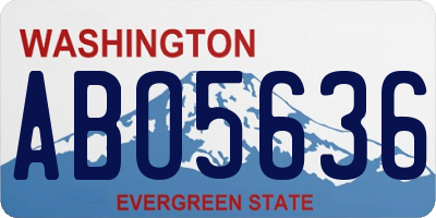 WA license plate ABO5636