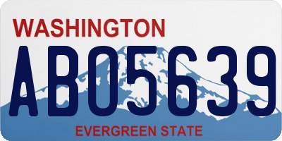 WA license plate ABO5639