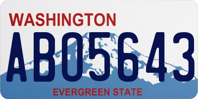WA license plate ABO5643