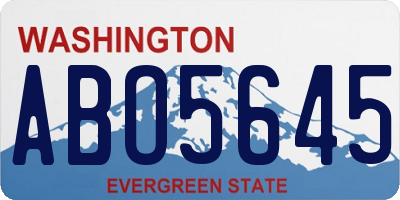 WA license plate ABO5645