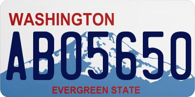 WA license plate ABO5650