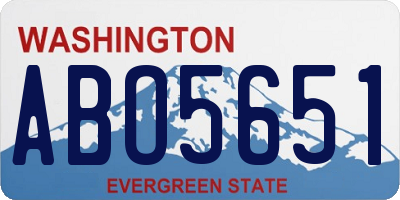 WA license plate ABO5651