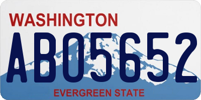 WA license plate ABO5652