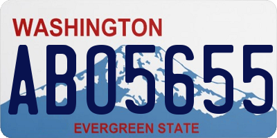 WA license plate ABO5655