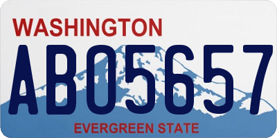 WA license plate ABO5657