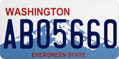 WA license plate ABO5660