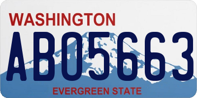 WA license plate ABO5663