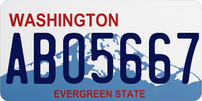 WA license plate ABO5667