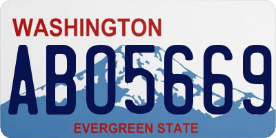 WA license plate ABO5669