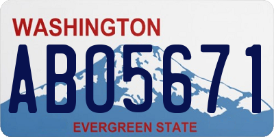 WA license plate ABO5671