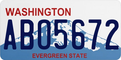 WA license plate ABO5672