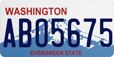 WA license plate ABO5675