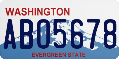 WA license plate ABO5678