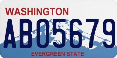 WA license plate ABO5679