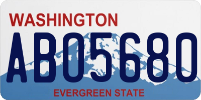 WA license plate ABO5680