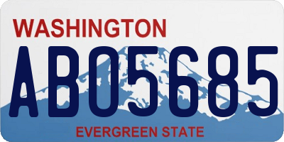 WA license plate ABO5685