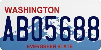 WA license plate ABO5688