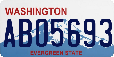 WA license plate ABO5693
