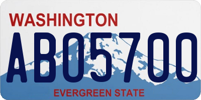 WA license plate ABO5700