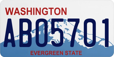 WA license plate ABO5701